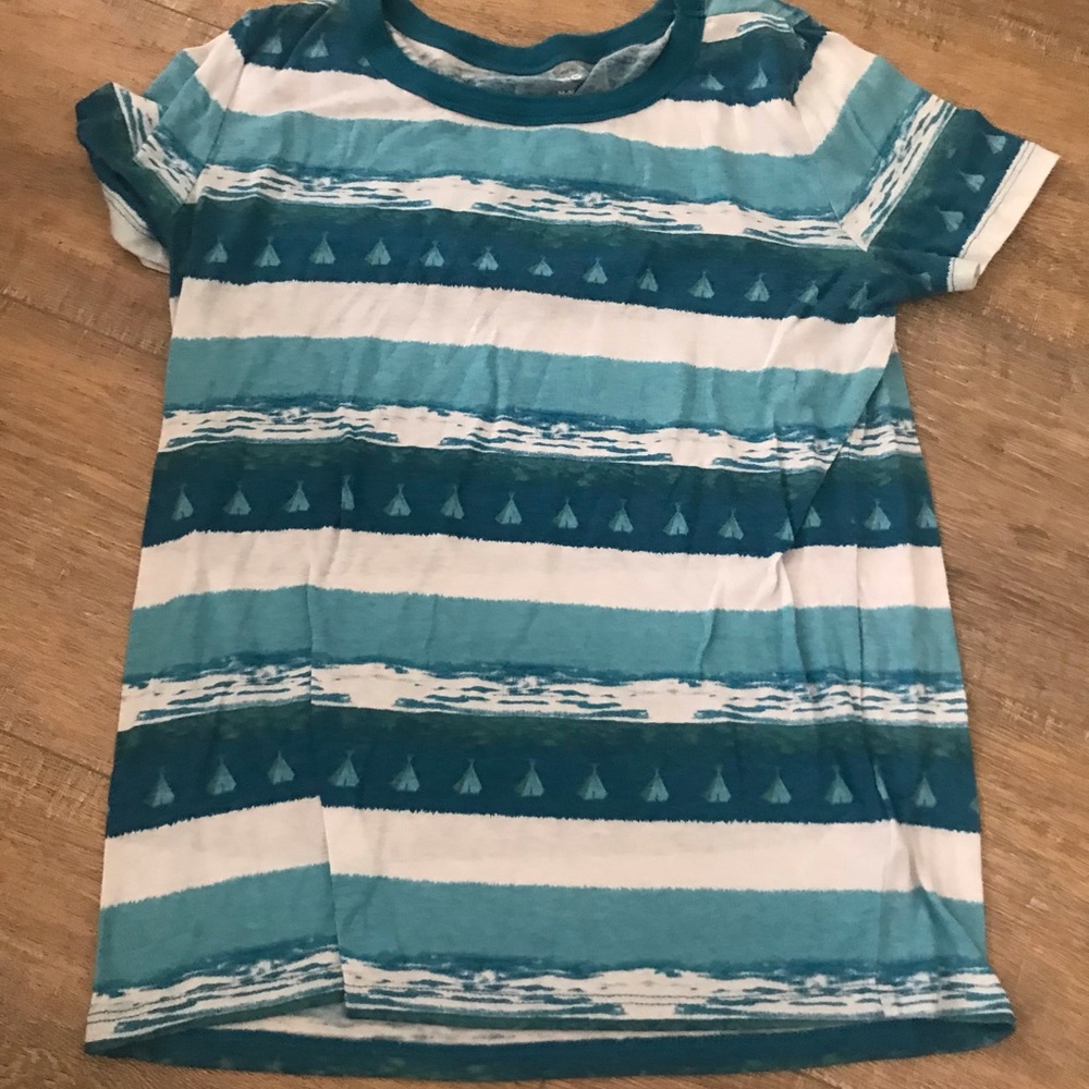 5/$25 BDG Vintage Urban Outfitters Blue Striped Teepee Ringer T-Shirt Retro